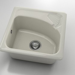  Mивка Classic 201, Polymer marble, 11 Сив гранит, с включен сифон  - FAT