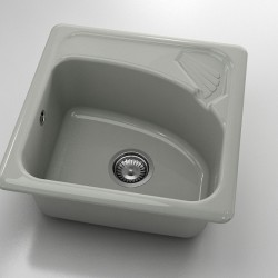  Mивка Classic 201, Polymer marble, 13 Инокс, с включен сифон  - FAT