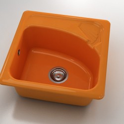  Mивка Classic 201, Polymer marble, 16 Оранж, с включен сифон  - Кухня