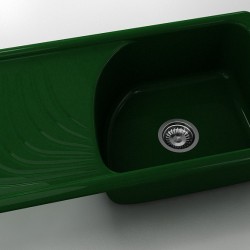  Mивка Classic 203, Polymer Marble, 09 Зелен гранит, с включен сифон  - FAT