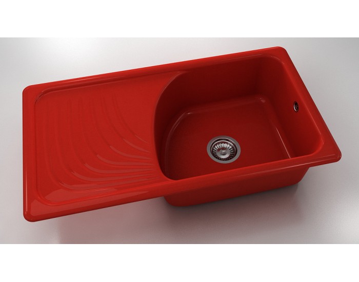 Mивка Classic 203, Polymer Marble, 14 Рубинено червено, с включен сифон