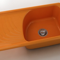  Mивка Classic 203, Polymer Marble, 16 Оранж, с включен сифон  - Кухня