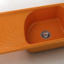  Mивка Classic 203, Polymer Marble, 16 Оранж, с включен сифон  - FAT