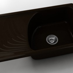  Mивка Classic 203, Polymer Marble, 18 Тъмно венге, с включен сифон  - FAT