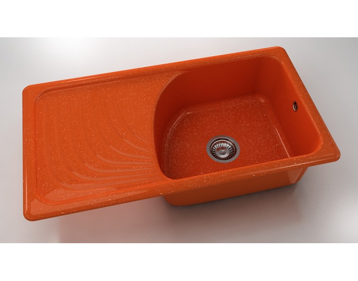 Mивка Classic 203, Polymer Marble, 19 Сребрист оранж, с включен сифон