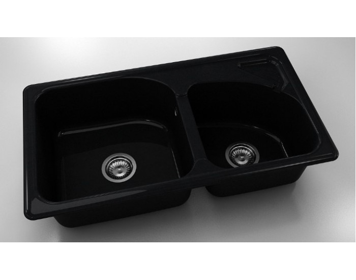 Mивка Classic 204, Polymer marble, 12 Черен гранит, с включен сифон