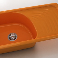  Mивка Classic 205, Polymer Marble, 16 Оранж, с включен сифон  - Кухня