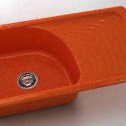  Mивка Classic 205, Polymer Marble, 19 Сребрист оранж, с включен сифон  - Мивки