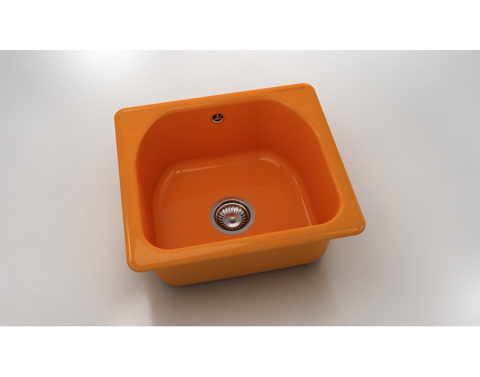 Mивка Classic 207, Polymer marble, 16 Оранж, с включен сифон