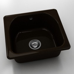  Mивка Classic 207, Polymer marble, 18 Тъмно венге, с включен сифон  - Кухня