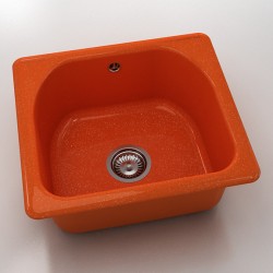  Mивка Classic 207, Polymer marble, 19 Сребрист оранж, с включен сифон  - Кухня