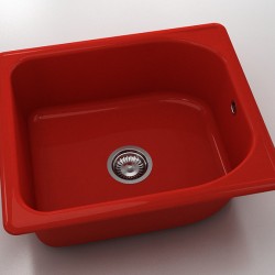  Mивка Classic 210, Polymer Marble, 14 Рубинено червено, с включен сифон  - Кухня