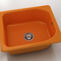  Mивка Classic 210, Polymer Marble, 16 Оранж, с включен сифон  - Кухня