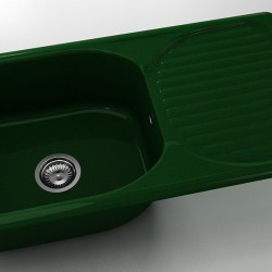  Mивка Classic 211, Polymer Marble, 09 Зелен гранит, с включен сифон  - Кухня