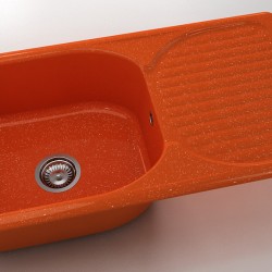  Mивка Classic 211, Polymer Marble, 19 Сребрист оранж, с включен сифон  - Мивки