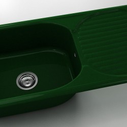  Mивка Classic 212, Polymer Marble, 09 Зелен гранит, с включен сифон  - Кухня