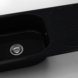  Mивка Classic 212, Polymer Marble, 12 Черен гранит, с включен сифон  - Кухня