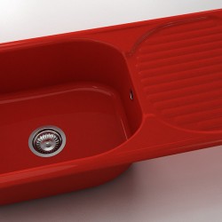  Mивка Classic 212, Polymer Marble, 14 Рубинено червено, с включен сифон  - Кухня