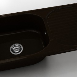  Mивка Classic 212, Polymer Marble, 18 Тъмно венге, с включен сифон  - Кухня