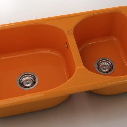  Mивка Classic 213, Polymer marble, 16 Оранж, с включен сифон  - Кухня