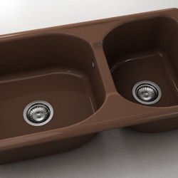  Mивка Classic 213, Polymer marble, 17 Светло венге, с включен сифон  - Кухня