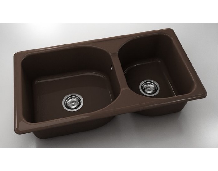 Mивка Classic 213, Polymer marble, 18 Тъмно венге, с включен сифон