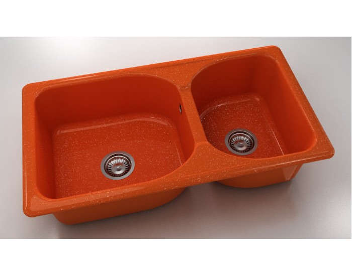 Mивка Classic 213, Polymer marble, 19 Сребрист оранж, с включен сифон