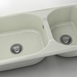  Mивка Classic 214, Polymer marble, 02 Полярен гранит, с включен сифон  - Кухня