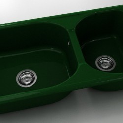 Mивка Classic 214, Polymer marble, 09 Зелен гранит, с включен сифон  - Кухня