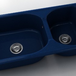  Mивка Classic 214, Polymer marble, 10 Син гранит, с включен сифон  - Кухня