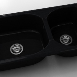  Mивка Classic 214, Polymer marble, 12 Черен гранит, с включен сифон  - Кухня