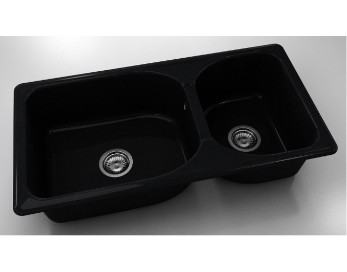 Mивка Classic 214, Polymer marble, 12 Черен гранит, с включен сифон