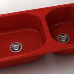  Mивка Classic 214, Polymer marble, 14 Рубинено червено, с включен сифон  - Кухня