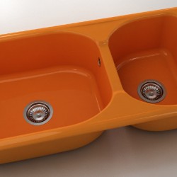  Mивка Classic 214, Polymer marble, 16 Оранж, с включен сифон  - Кухня