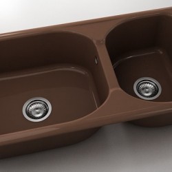  Mивка Classic 214, Polymer marble, 17 Светло венге, с включен сифон  - Кухня