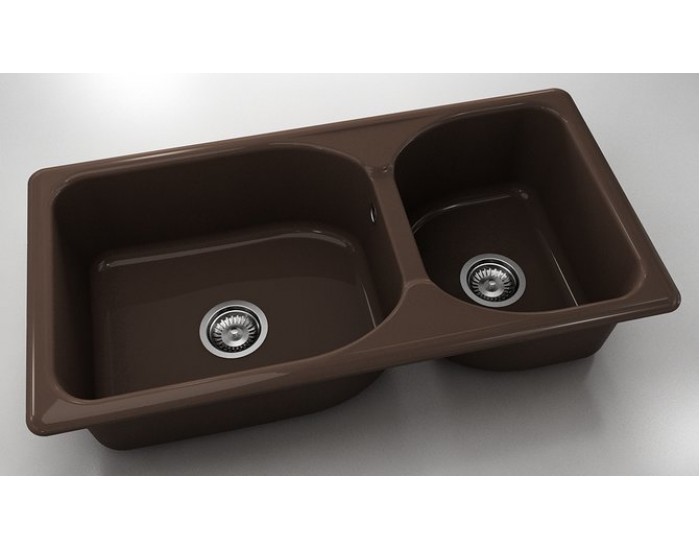 Mивка Classic 214, Polymer marble, 18 Тъмно венге, с включен сифон