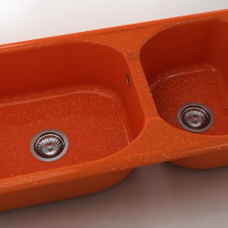  Mивка Classic 214, Polymer marble, 19 Сребрист оранж, с включен сифон  - Кухня