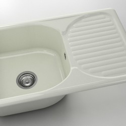  Mивка Classic 215, Polymer Marble, 02 Полярен гранит, с включен сифон  - Кухня