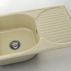  Mивка Classic 215, Polymer Marble, 03 Жасмин, с включен сифон  - Кухня