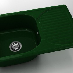  Mивка Classic 215, Polymer Marble, 09 Зелен гранит, с включен сифон  - Мивки