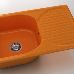  Mивка Classic 215, Polymer Marble, 16 Оранж, с включен сифон  - Мивки