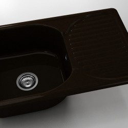  Mивка Classic 215, Polymer Marble, 18 Тъмно венге, с включен сифон  - Кухня