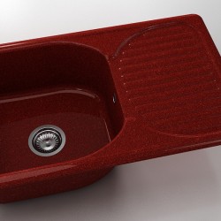  Mивка Classic 215, Granicite, 530 Firebrick, с включен сифон  - Кухня