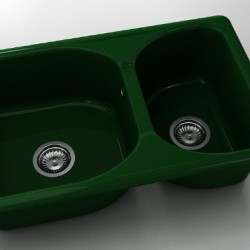 Mивка Classic 216, Polymer marble, 09 Зелен гранит, с включен сифон  - Кухня
