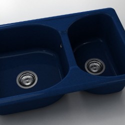  Mивка Classic 216, Polymer marble, 10 Син гранит, с включен сифон  - Кухня