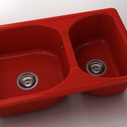  Mивка Classic 216, Polymer marble, 14 Рубинено червено, с включен сифон  - Кухня