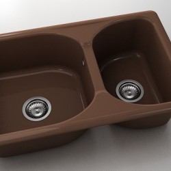  Mивка Classic 216, Polymer marble, 17 Светло венге, с включен сифон  - Кухня