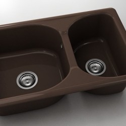  Mивка Classic 216, Polymer marble, 18 Тъмно венге, с включен сифон  - Кухня