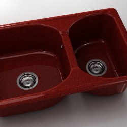  Mивка Classic 216, Granicite, 530 Firebrick, с включен сифон  - Кухня