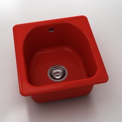 Мивка Classic 217, Polymer marble, 14 Рубинено червено, с включен сифон - FAT